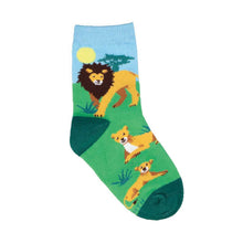 Load image into Gallery viewer, SockSmith: Lounging Lions - Blue, Kids (4 - 7 Yrs)