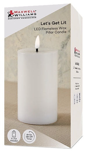 Maxwell & Williams: Let's Get Lit LED Flameless Candle - Natural (7.5x12.5cm)