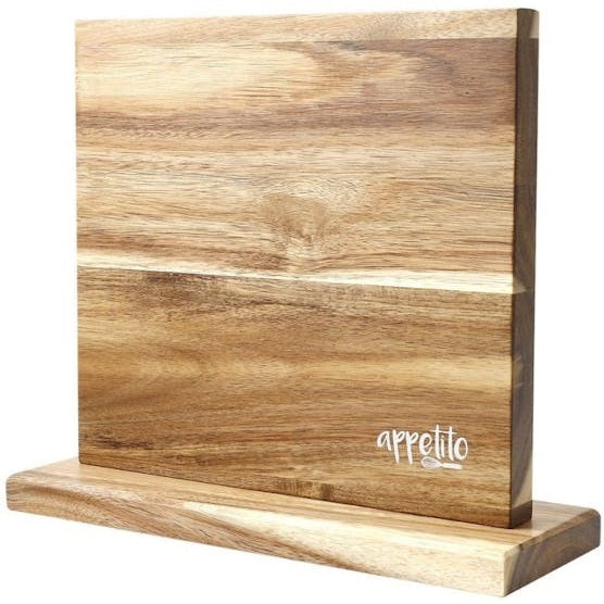 Appetito: Magnetic Double Sided Knife Stand - Acacia Wood