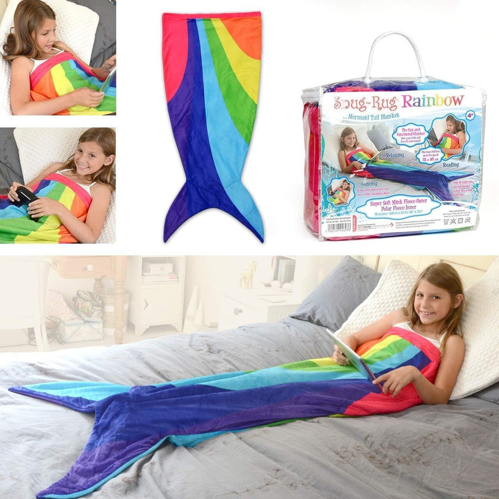 Snug-Rug Rainbow Mermaid Tail Blanket