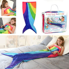 Load image into Gallery viewer, Snug-Rug Rainbow Mermaid Tail Blanket