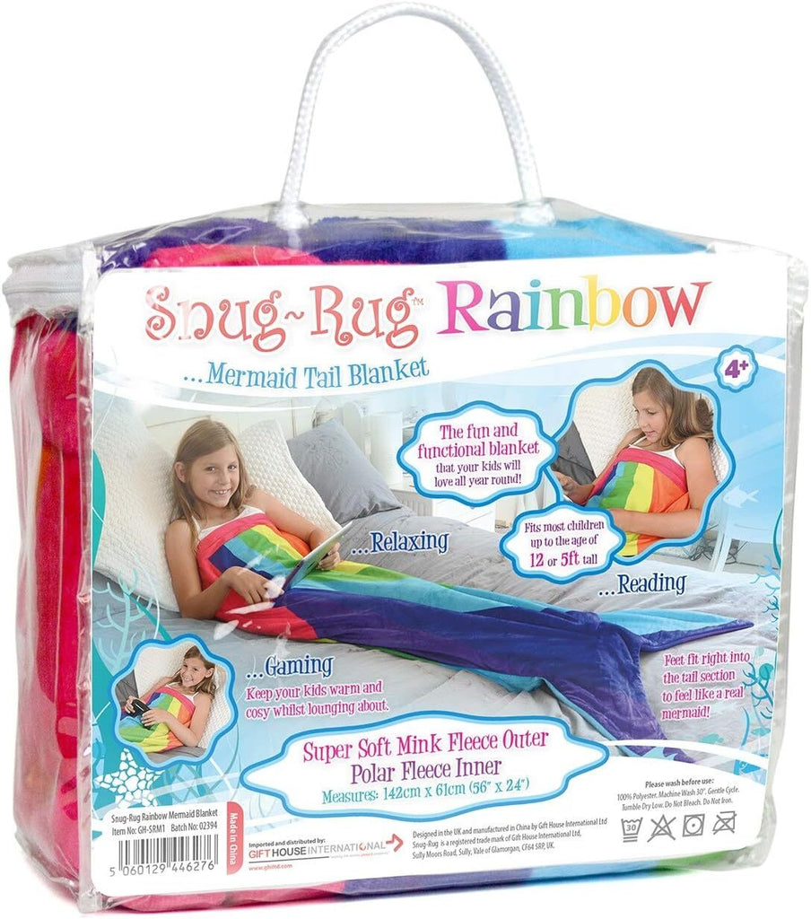 Snug-Rug Rainbow Mermaid Tail Blanket