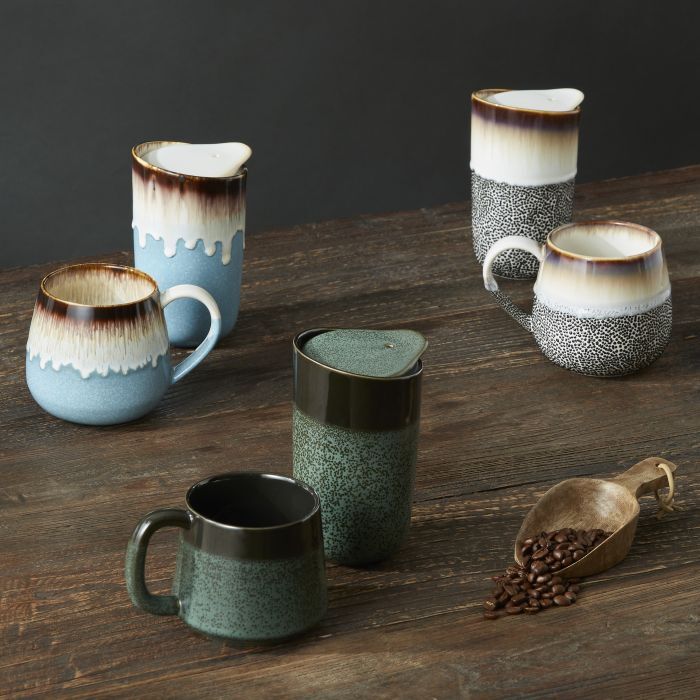 Leaf & Bean: Roma Reactive Glaze Mug - Green 410ml