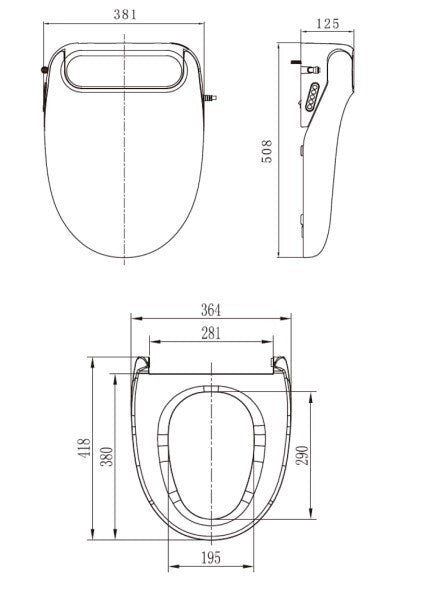 Kogan: Premium Smart Wash & Dry Remote Control Electric Bidet Toilet Seat