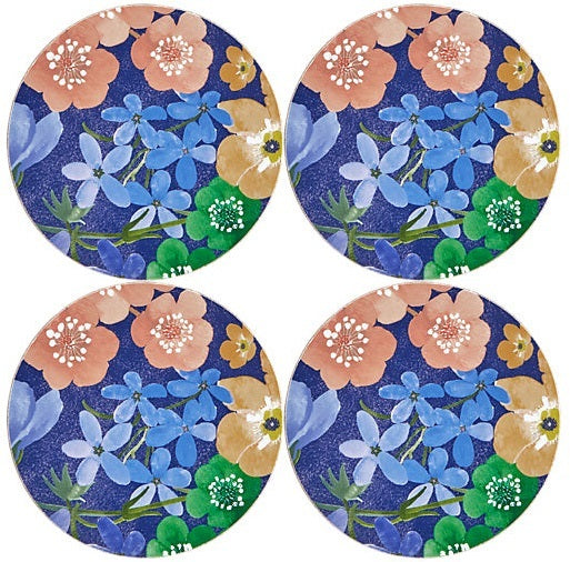 Maxwell & Williams: Forget Me Not Round Cork Back Coaster - Set of 4 (10cm)