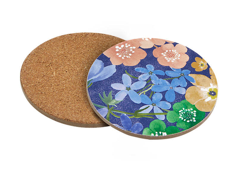 Maxwell & Williams: Forget Me Not Round Cork Back Coaster - Set of 4 (10cm)