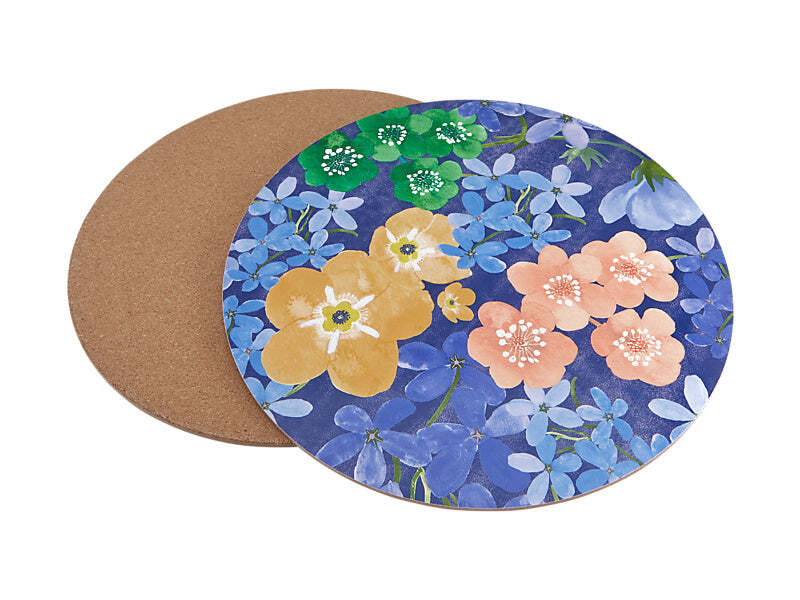 Maxwell & Williams: Forget Me Not Round Cork Back Placemat - Set of 4 (32cm)