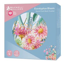 Load image into Gallery viewer, Maxwell &amp; Williams: Royal Botanic Gardens Eucalyptus Bloom Round Cork Back Coaster - Set of 4 (10cm)