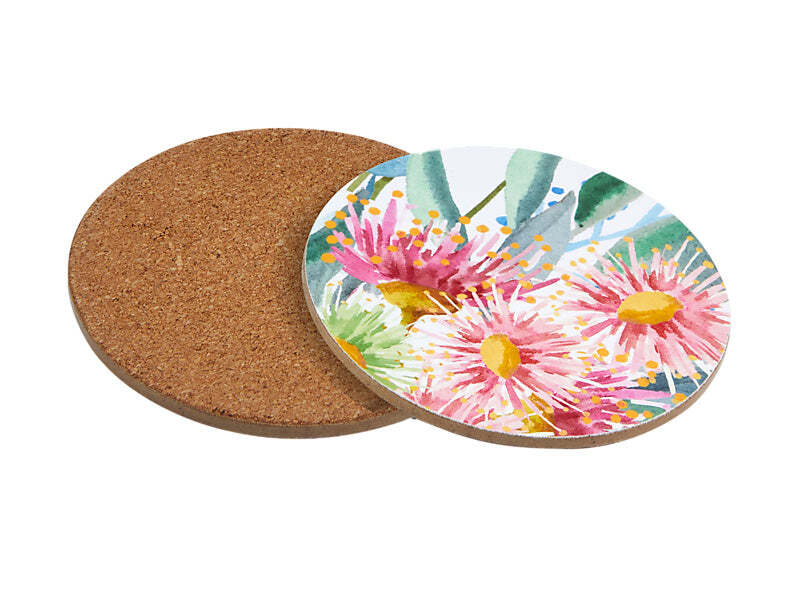 Maxwell & Williams: Royal Botanic Gardens Eucalyptus Bloom Round Cork Back Coaster - Set of 4 (10cm)