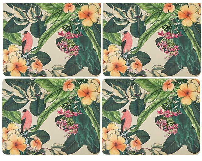 Maxwell & Williams: The Blck Pen Frangipani Cork Back Placemat - Set of 4 (34x26.5cm)