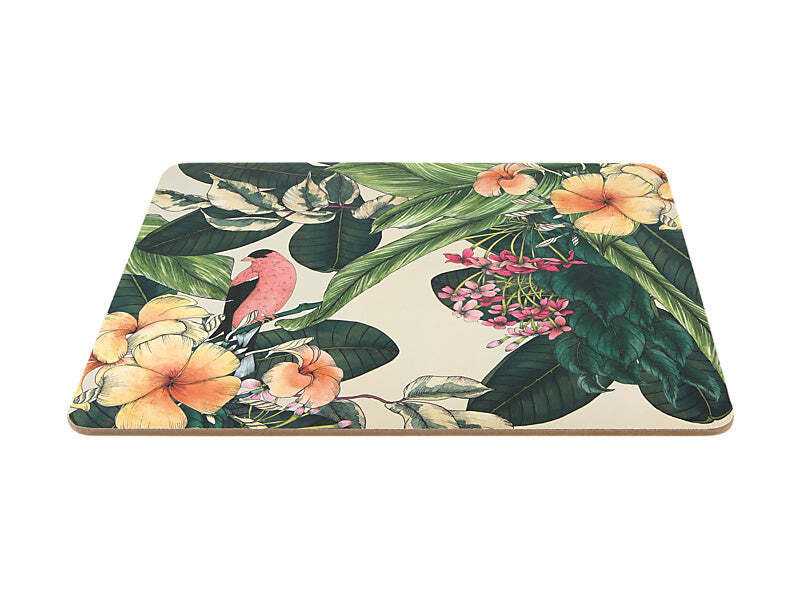 Maxwell & Williams: The Blck Pen Frangipani Cork Back Placemat - Set of 4 (34x26.5cm)