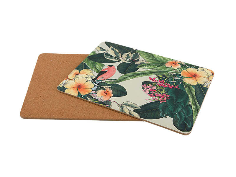 Maxwell & Williams: The Blck Pen Frangipani Cork Back Placemat - Set of 4 (34x26.5cm)