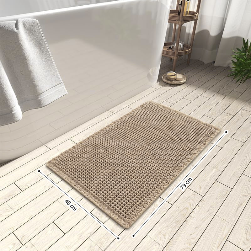 COMFEYA Waffle Bath Mat - Khaki