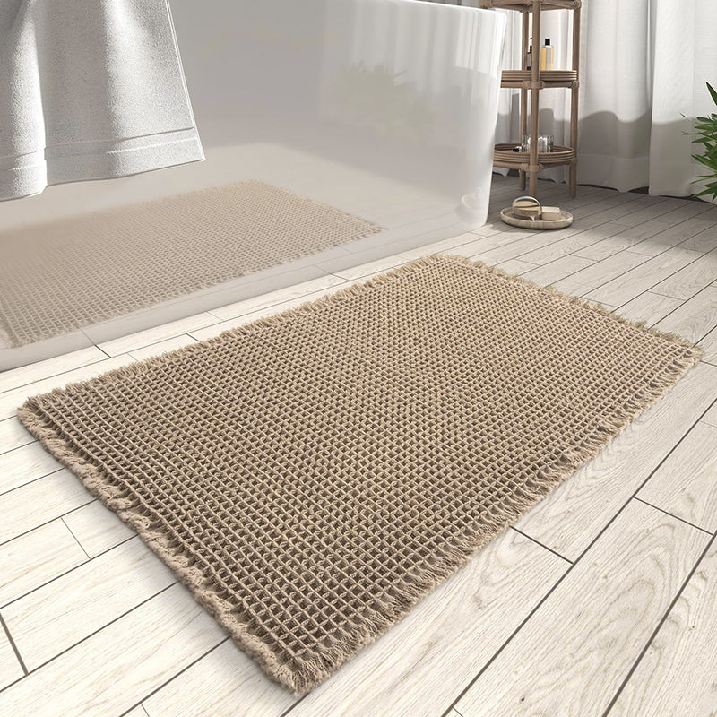 COMFEYA Waffle Bath Mat - Khaki