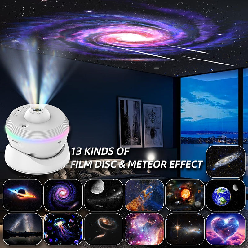 13 in 1 360° Rotating Meteor HD Galaxy Star Projector