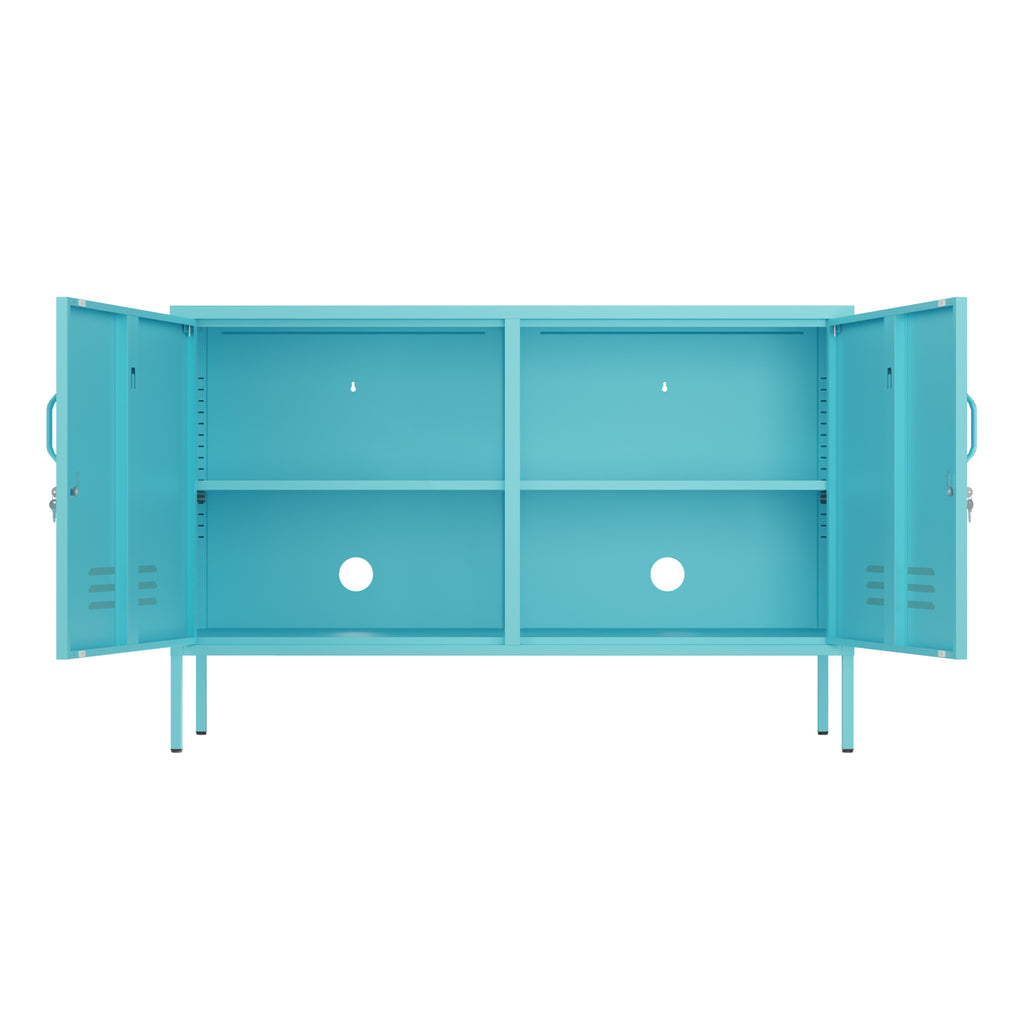 Fraser Country Milan Metal Storage Locker & TV Cabinet - Baby Blue