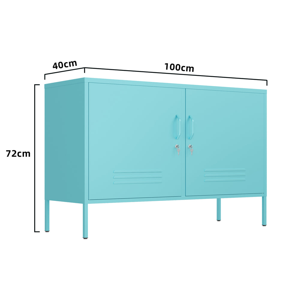 Fraser Country Milan Metal Storage Locker & TV Cabinet - Baby Blue