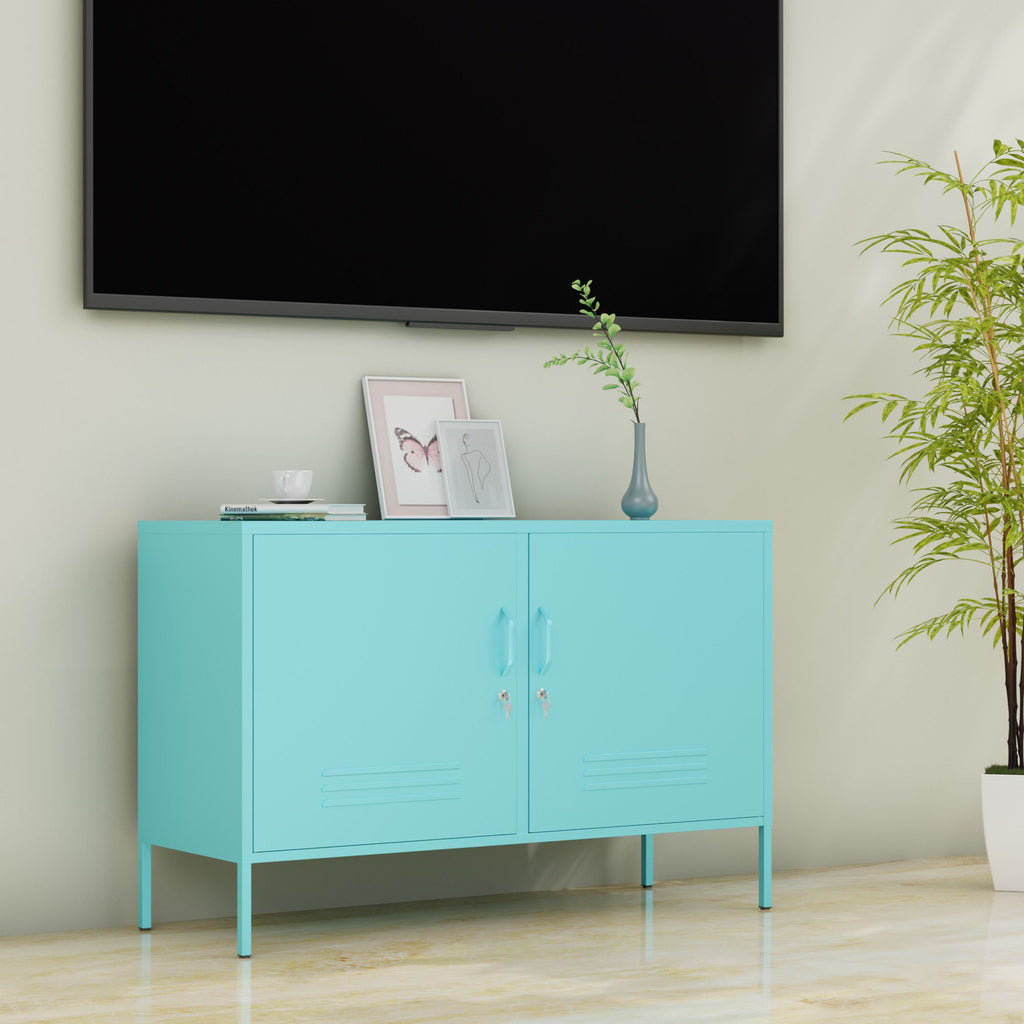 Fraser Country Milan Metal Storage Locker & TV Cabinet - Baby Blue