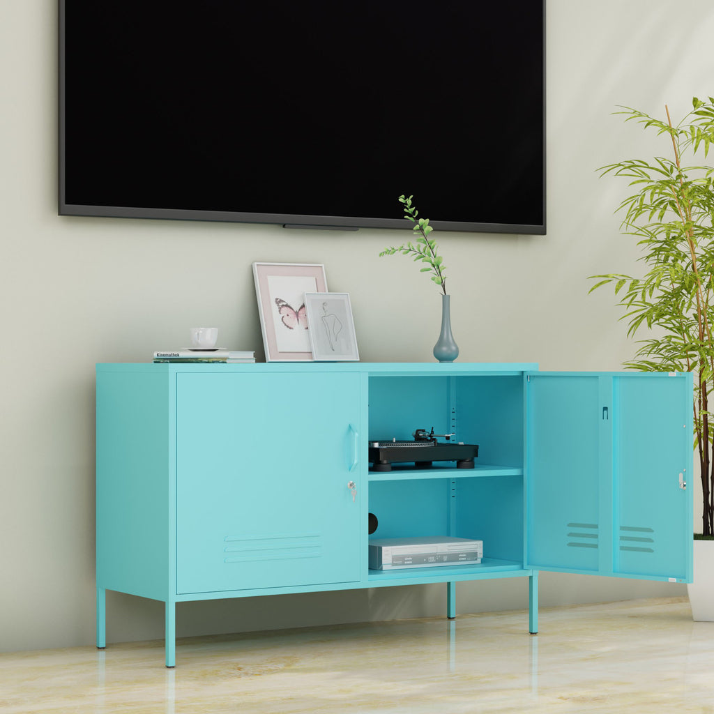 Fraser Country Milan Metal Storage Locker & TV Cabinet - Baby Blue