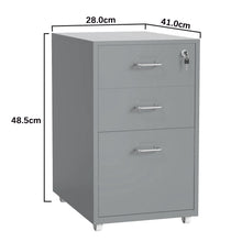 Load image into Gallery viewer, Gorilla Office - Mobile Metal 3 Drawer Cabinet - Grey