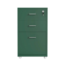 Load image into Gallery viewer, Gorilla Office - Mobile Metal 3 Drawer Cabinet - Pine Green