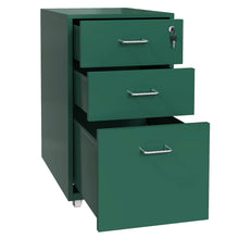 Load image into Gallery viewer, Gorilla Office - Mobile Metal 3 Drawer Cabinet - Pine Green