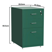 Load image into Gallery viewer, Gorilla Office - Mobile Metal 3 Drawer Cabinet - Pine Green