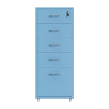 Load image into Gallery viewer, Gorilla Office - Mobile Metal 5 Drawer Cabinet - Pastel Blue