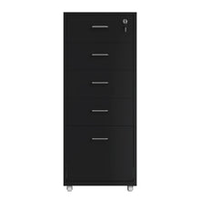 Load image into Gallery viewer, Gorilla Office - Mobile Metal 5 Drawer Cabinet - Graphite Black