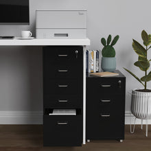 Load image into Gallery viewer, Gorilla Office - Mobile Metal 5 Drawer Cabinet - Graphite Black