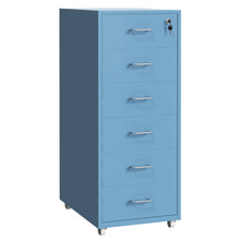 Load image into Gallery viewer, Gorilla Office - Mobile Metal 6 Drawer Cabinet -Pastel Blue