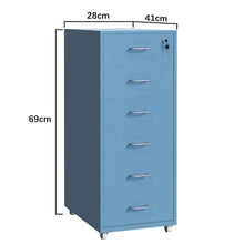 Load image into Gallery viewer, Gorilla Office - Mobile Metal 6 Drawer Cabinet -Pastel Blue