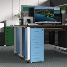 Load image into Gallery viewer, Gorilla Office - Mobile Metal 6 Drawer Cabinet -Pastel Blue