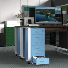 Load image into Gallery viewer, Gorilla Office - Mobile Metal 6 Drawer Cabinet -Pastel Blue