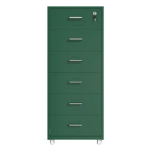 Load image into Gallery viewer, Gorilla Office - Mobile Metal 6 Drawer Cabinet -Pine Green