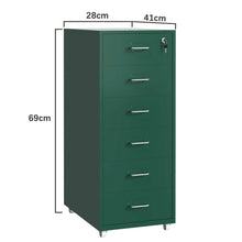 Load image into Gallery viewer, Gorilla Office - Mobile Metal 6 Drawer Cabinet -Pine Green