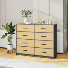 Load image into Gallery viewer, Fraser Country -Lada Home 8 Drawer Storage Dresser Wide Black &amp; Oak