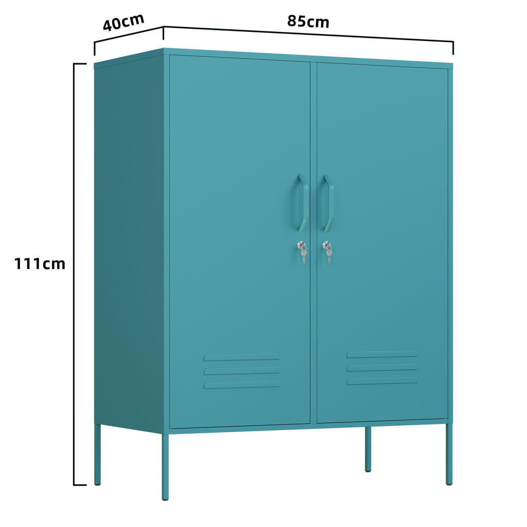 Fraser Country Milan Metal Side Cabinet - Mint Turquoise