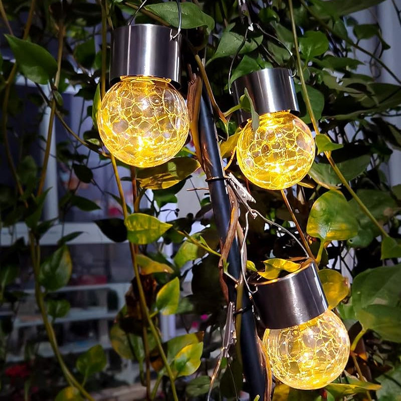 LUMIRO 12 Pack Hanging Outdoor Solar Lights Warm