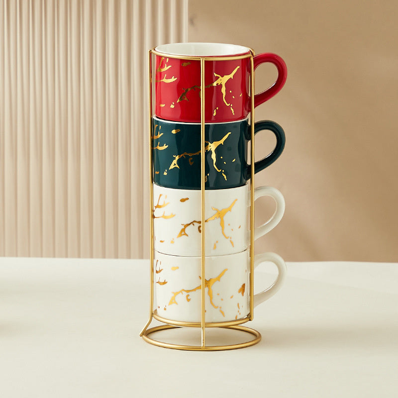 STORFEX 220ml Ceramic Mug Set of 4