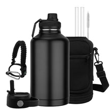 Load image into Gallery viewer, HYPERANGER 1.9 L Insulated Water Bottle and Straw Spout Lid - Black