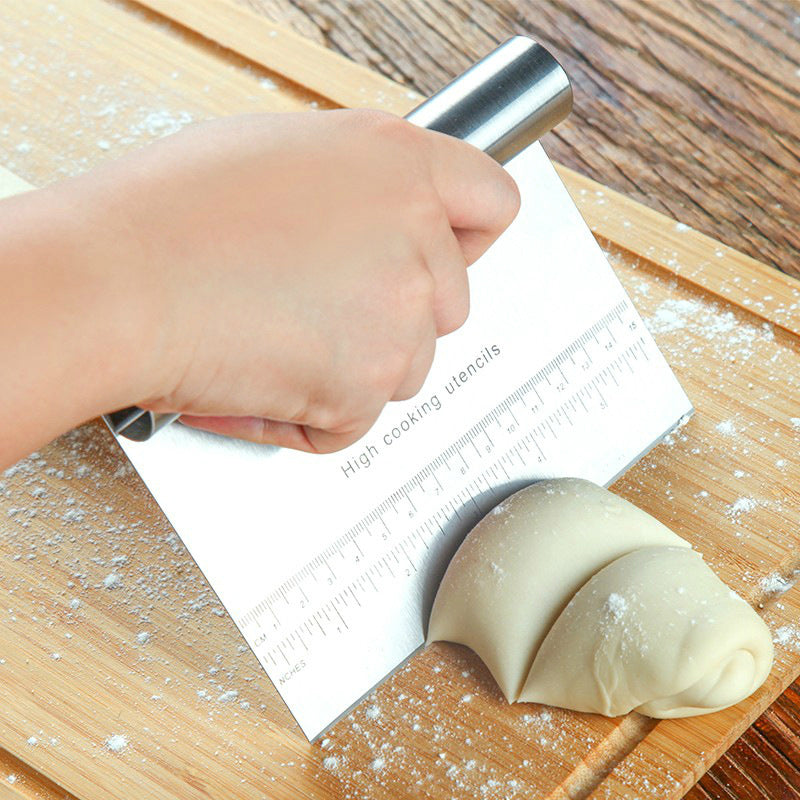 OZZYCOOK 2-Pack Dough Scraper & Cutter - Stainless Steel