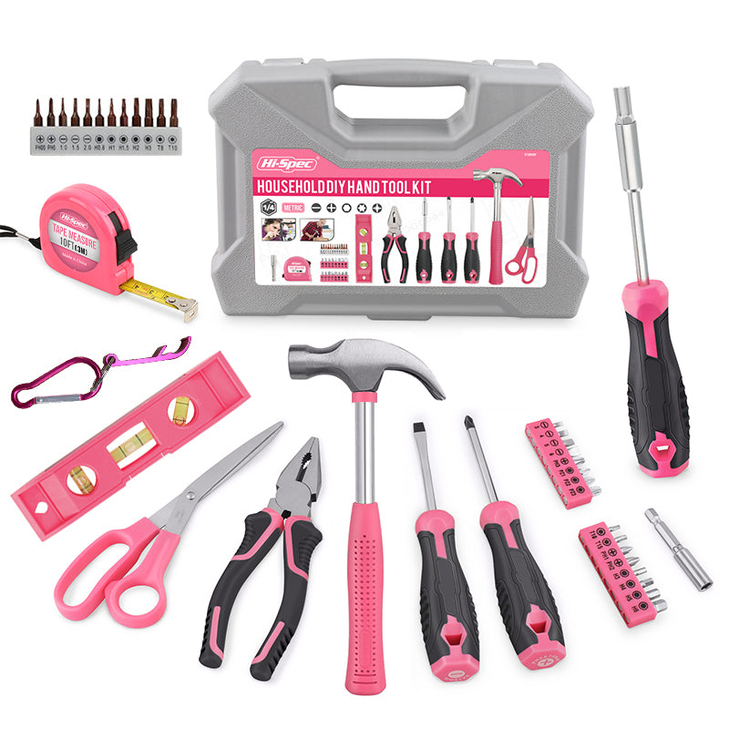 38-Piece Household DIY Tool Set - Pink