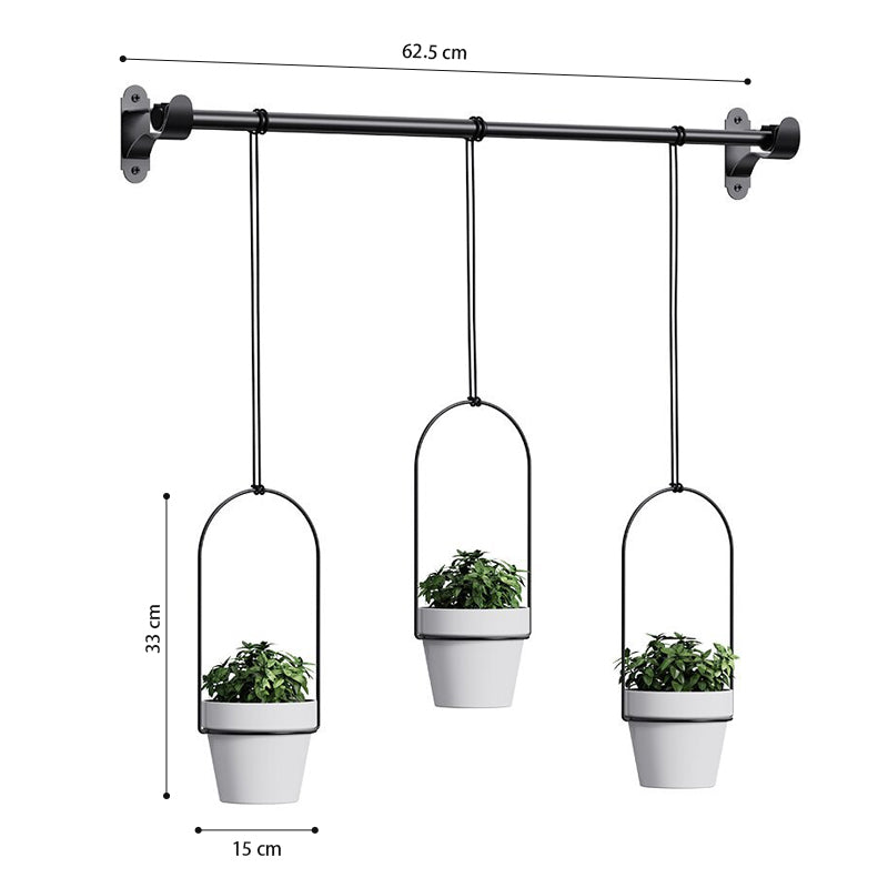 GREENYHAVEN Hanging Planter Set - Black