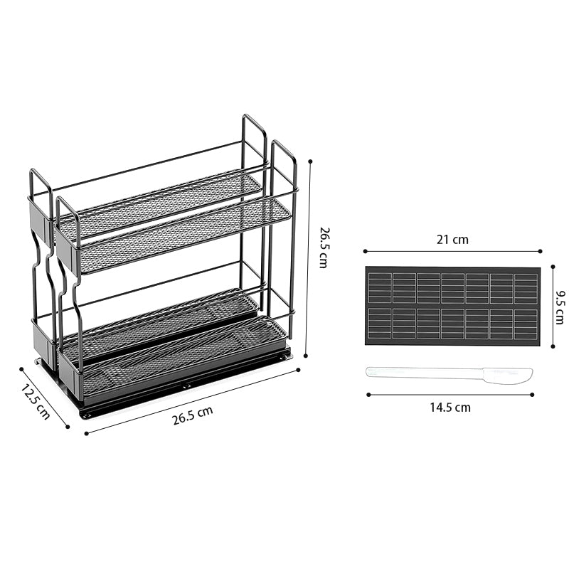 STORFEX Pull-Out Cabinet Spice Rack Organizer