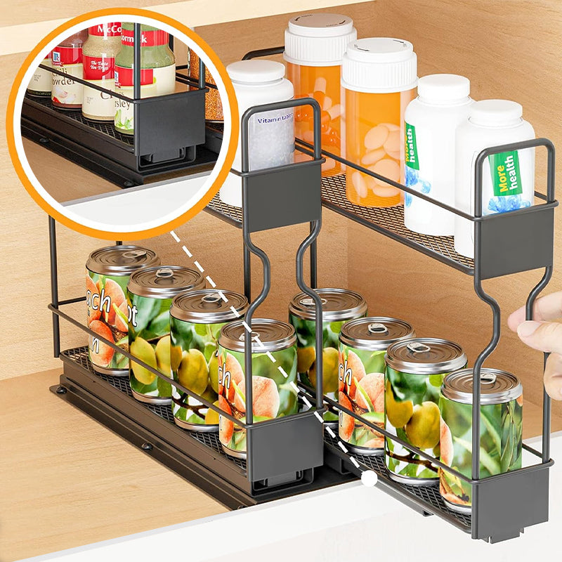 STORFEX Pull-Out Cabinet Spice Rack Organizer