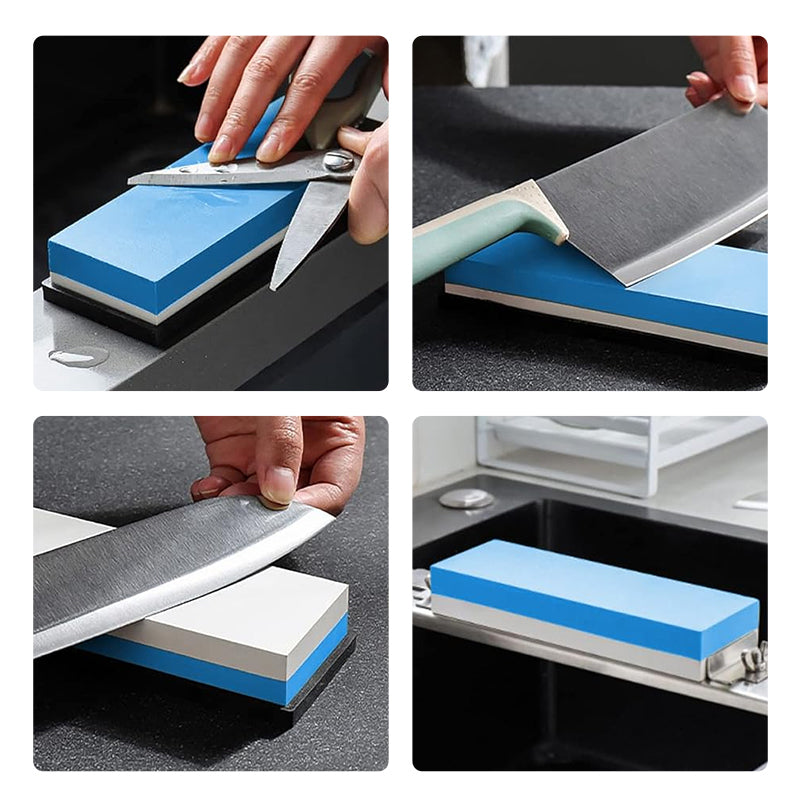 OZZYCOOK Double Sided Whetstone Knife Sharpener 1000/6000 Grit