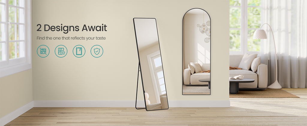 SONGMICS Rectangle Full Body Mirror with Stand