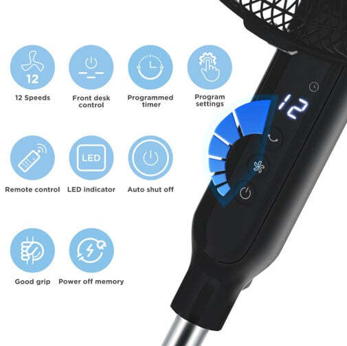 Midea - Stand Fan Black