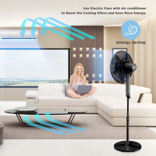 Midea - Stand Fan Black
